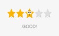 Three stars good rating symbol