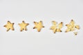 Three stars ranking. 3 baked star shape cookies