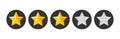 Three stars rating button Royalty Free Stock Photo