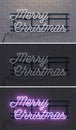Three states of merry christmas neon sign rendering