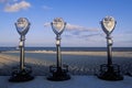 Three stationary viewers for tourists in Cape May, New Jersey