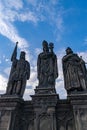 Three Statues In The Charles Bridge In Prague