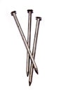 Three steel nails Royalty Free Stock Photo