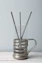 Three steel straw,  zero waste Royalty Free Stock Photo