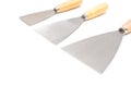 Three Steel trowel scraper or spatula wooden handle.
