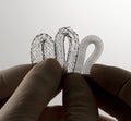 Three stents for endovascular surgery Royalty Free Stock Photo