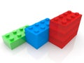 Three-step ladder made of toy bricks