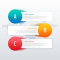 three steps clean infographic for business presentation