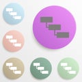Three Steps List Slide Template badge color set. Simple glyph, flat vector of web icons for ui and ux, website or mobile Royalty Free Stock Photo