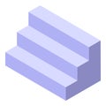 Three steps platform displaying marketing growth with isometric design