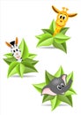 Three stickers with animals