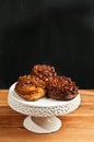 Three sticky buns with pecans Royalty Free Stock Photo