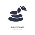 three stones icon on white background. Simple element illustration from Beauty concept