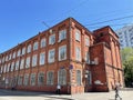 Moscow, Russia, June, 01, 2022. Three-storey brick building built in 1932. Shchepkina Street, 58, building 3. Meshchansky district