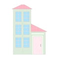 Three storey house icon, cartoon style