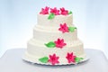 Three-storied wedding cake