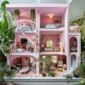 Three-story Barbie house mockup Royalty Free Stock Photo