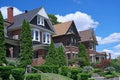 three story brick houses with rooms under the gables Royalty Free Stock Photo