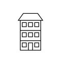 Three story house line icon