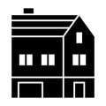 Three-story house solid icon. Cottage vector illustration isolated on white. House exterior glyph style design, designed Royalty Free Stock Photo