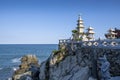 Three-story pagoda Haedong Yonggung Temple Busan South Korea Royalty Free Stock Photo