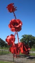 Three Story Red Roses Sculpture at City Park in New Orleans Louisiana