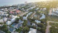 Three story upscale vacation rental homes, condo buildings near Seagrove community along county road 30A spanning 2 miles of sandy Royalty Free Stock Photo