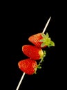 Three strawberries Royalty Free Stock Photo