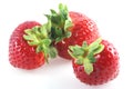 Three strawberries. Royalty Free Stock Photo