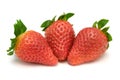 Three strawberries, close-up Royalty Free Stock Photo