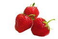 Three strawberry isolated on a white