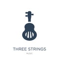 three strings guitar icon in trendy design style. three strings guitar icon isolated on white background. three strings guitar