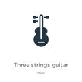 Three strings guitar icon vector. Trendy flat three strings guitar icon from music collection isolated on white background. Vector