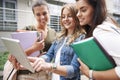 Three student girls Royalty Free Stock Photo