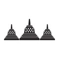 three stupa temple icon vector