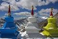 Three stupas high in Himalayas