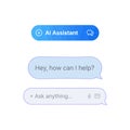 Flat icon of ai assistant chat bubbles with text on Royalty Free Stock Photo