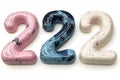 Colorful marbled number 222 design Royalty Free Stock Photo