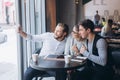 Three successful business people taking Selfie Royalty Free Stock Photo