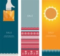 Three Summer Sales Banners Royalty Free Stock Photo