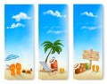 Three summer vacation banners.