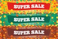 Three Super Sales Banners Royalty Free Stock Photo