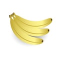 Three sweet bananas fruit yellow icon eps10