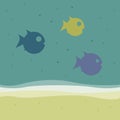 Swimming fishes illustration