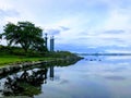 Three swords in Hafrsfjord, Norway. An historical place Royalty Free Stock Photo