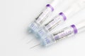 Three syringes of Bemfola a biosimilar medicine used to stimulate ovarian production and for follicular stimulation