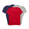 Three t-shirts isolated Royalty Free Stock Photo