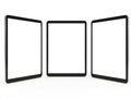 Three tablet frames isolated on white background Royalty Free Stock Photo