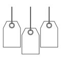 Three tags icon, outline style