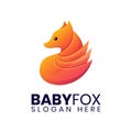 Three tails baby fox logo